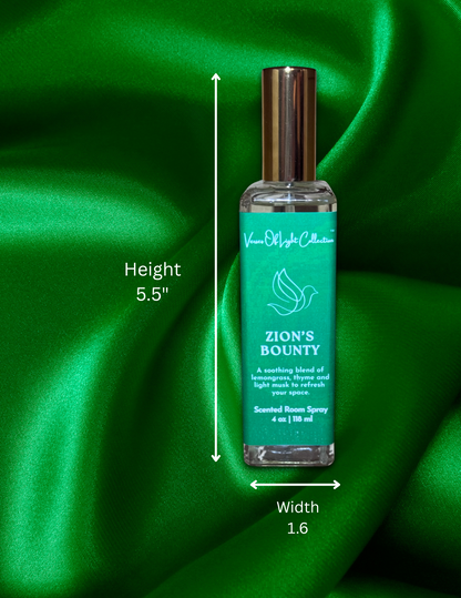 Crafted by a scripture-inspired ministry, the Zion’s Bounty room spray from the Verses of Light Collection blends premium fragrance oils with gentle misting power to refresh your space with encouragement, peace, and faith-filled aroma.