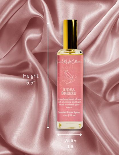 Crafted by a scripture-inspired ministry, the Judea Breeze room spray from the Verses of Light Collection blends premium fragrance oils with gentle misting power to refresh your space with encouragement, peace, and faith-filled aroma.