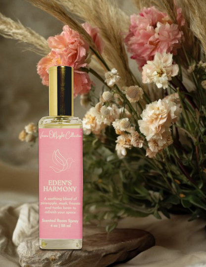 Crafted by a scripture-inspired ministry, the Eden’s Harmony room spray from the Verses of Light Collection blends premium fragrance oils with gentle misting power to refresh your space with encouragement, peace, and faith-filled aroma.