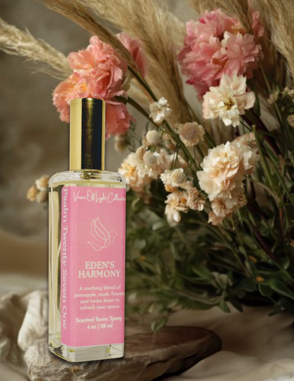 Crafted by a scripture-inspired ministry, the Eden’s Harmony room spray from the Verses of Light Collection blends premium fragrance oils with gentle misting power to refresh your space with encouragement, peace, and faith-filled aroma.