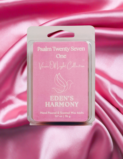 Verses of Light Collection – Eden's Harmony wax melt from scripture-inspired ministry business—crafted with premium coconut soy wax and fragrance oils to uplift and encourage through faith-filled scent.