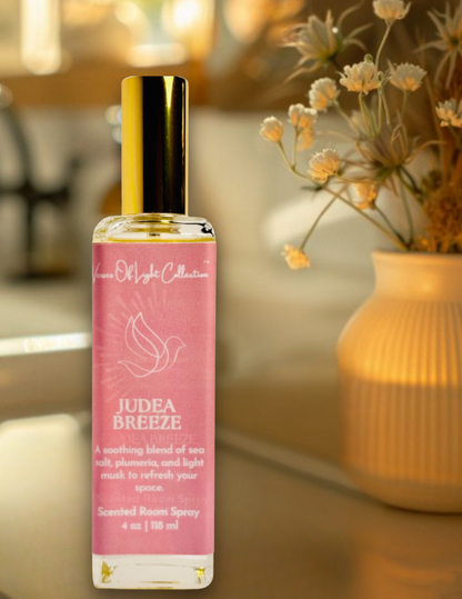 Crafted by a scripture-inspired ministry, the Judea Breeze room spray from the Verses of Light Collection blends premium fragrance oils with gentle misting power to refresh your space with encouragement, peace, and faith-filled aroma.
