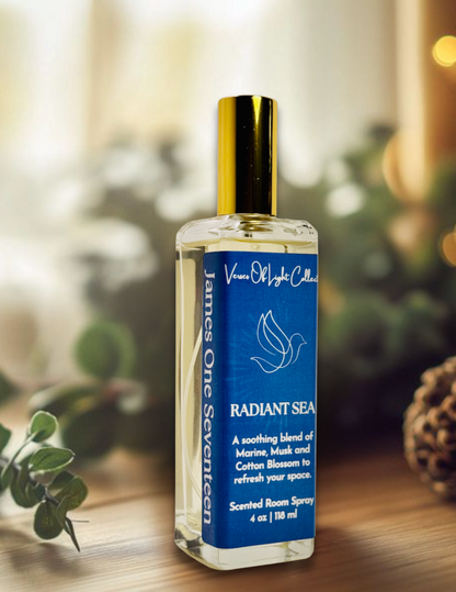Crafted by a scripture-inspired ministry, the Radiant Sea room spray from the Verses of Light Collection blends premium fragrance oils with gentle misting power to refresh your space with encouragement, peace, and faith-filled aroma.